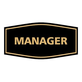 Signs ByLITA Fancy Manager Sign (Black/Gold) - Small