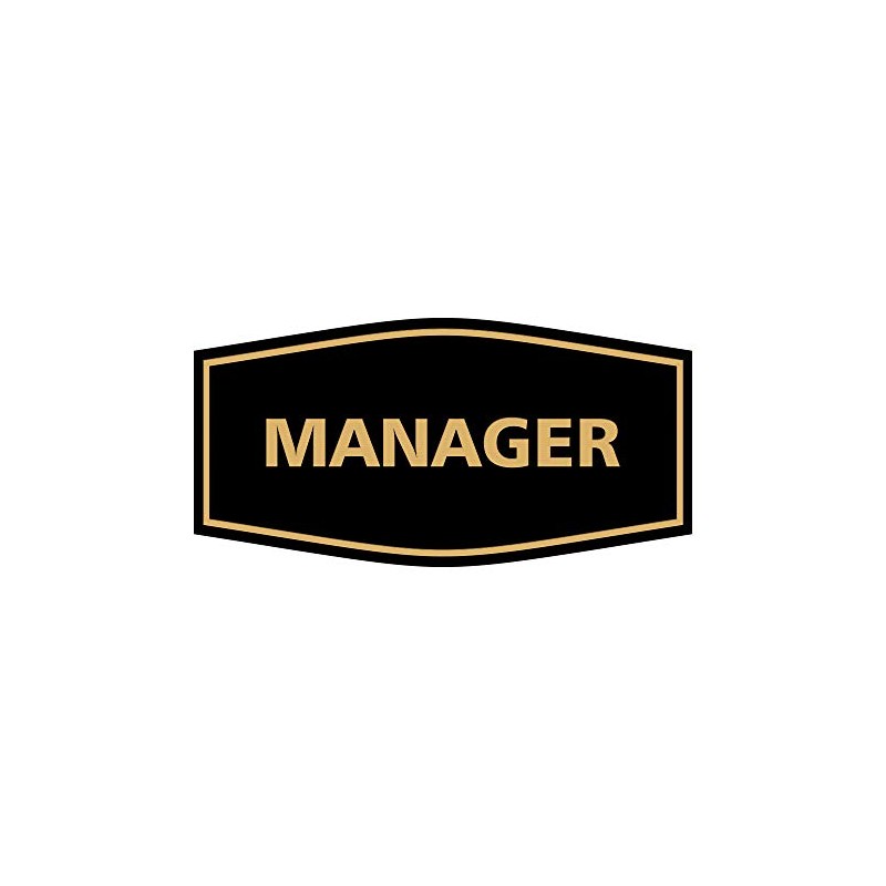 Signs ByLITA Fancy Manager Sign (Black/Gold) - Small