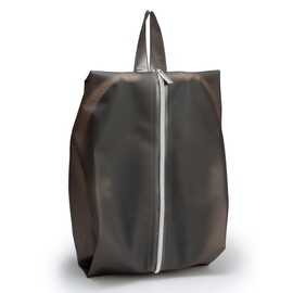 YUMQUA Water Resistant Travel Shoe Bags, Durable TPU Shoe Pouch, Shoe Storage Organizer with Zipper for Women Men Kids, Grey