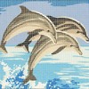 Distrifil Dolphin Trio Canvas Wall Art 6x8 inch