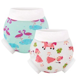 EZ Moms 2 Packs Baby Swim Diaper Reusable Soft And Silky Swimming Diaper Washable Toddler Swim Diaper Girls 1T Infant Swim Diaper Baby Swim Trunks Baby Swimming Diaper Infant Swim Diaper Water Diapers