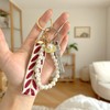 Uoocg Pearl Key Fob Short with Key Ring for Women