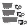 KADAX Flower Box Holder, No Drilling, Balcony Box Holder Set,