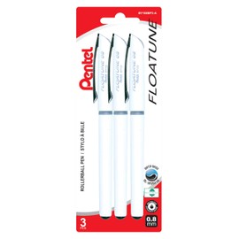 Pentel Floatune Ultra Smooth Roller Ball Pen, 0.8mm, Black Ink, 3 Pack