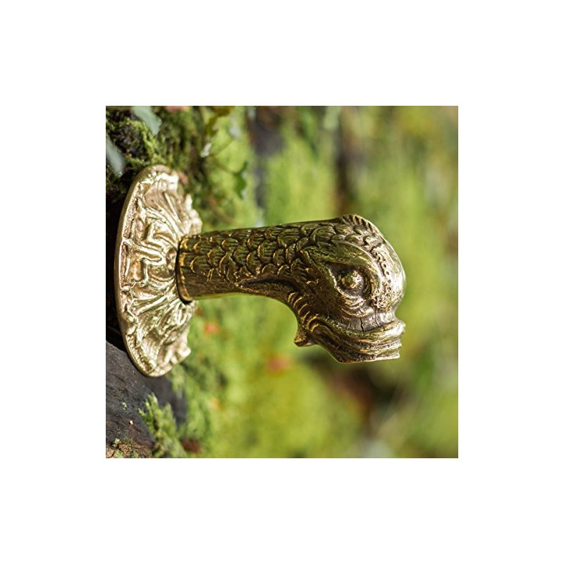 Antikas - Water Dispenser Koi Fountain Figurine Brass Gargoyle with