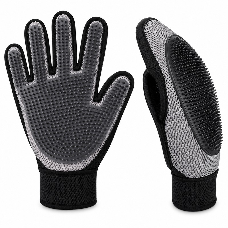 Pet Hair Removal Gloves for Grooming & Cleaning – Double-Sided