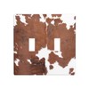 Moslion Brown Cowhide 2-Gang Toggle Wall Plate Cow Print Leopard