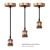 ledscom.de RETRA Pendant Light/Pendant Lamp, Textile Cable, Matte Bronze, 1x
