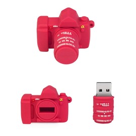 Leizhan Cute USB Flash Drive 32GB Camera Thumb Drive Pen Drive Data Storage Memory Stick Jump Drive, Red