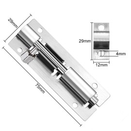 WOLMIK 2PCS Door Lock Bolt 3"(75mm), Stainless Steel Door Latch Slide Bolts Lock with Screws for Bathroom, Bedroom, Shed, Garden, Toilet, Easy Fit