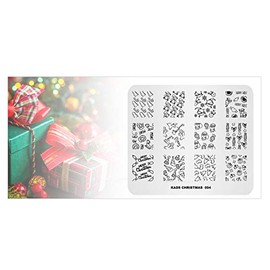 Alexnailart Nail Art Stamping Plate Template Christmas theme Candy Crystal ball Gingerbread man Gift Pattern DIY Nail Art Image Stamp Stamping Plates Manicure Print Tool
