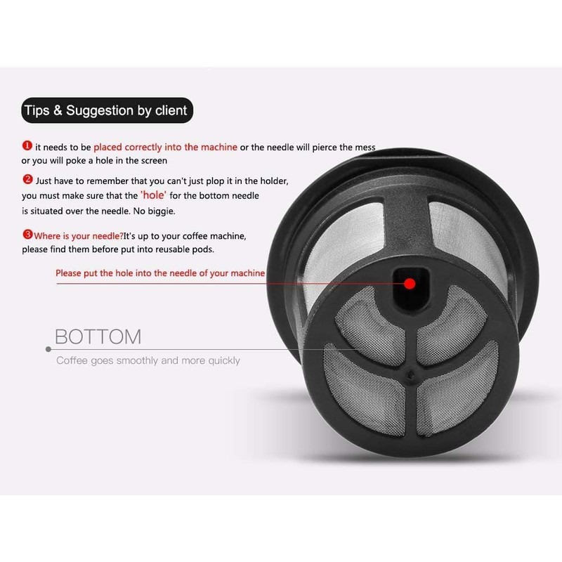 Reusable k Cups for Kerig with Bottom Mesh, Reusable Coffee