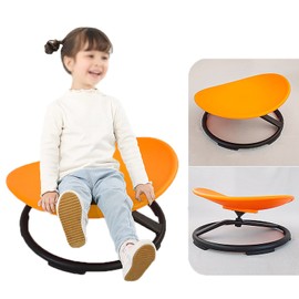 Yiuhhad Autism Kids Swivel Chair, Carousel Spin Sensory Chair,Training Body Coordination,Kids Spinning Chair Metal Base Non-Slip Small Desk Chair Sitting Comfortably