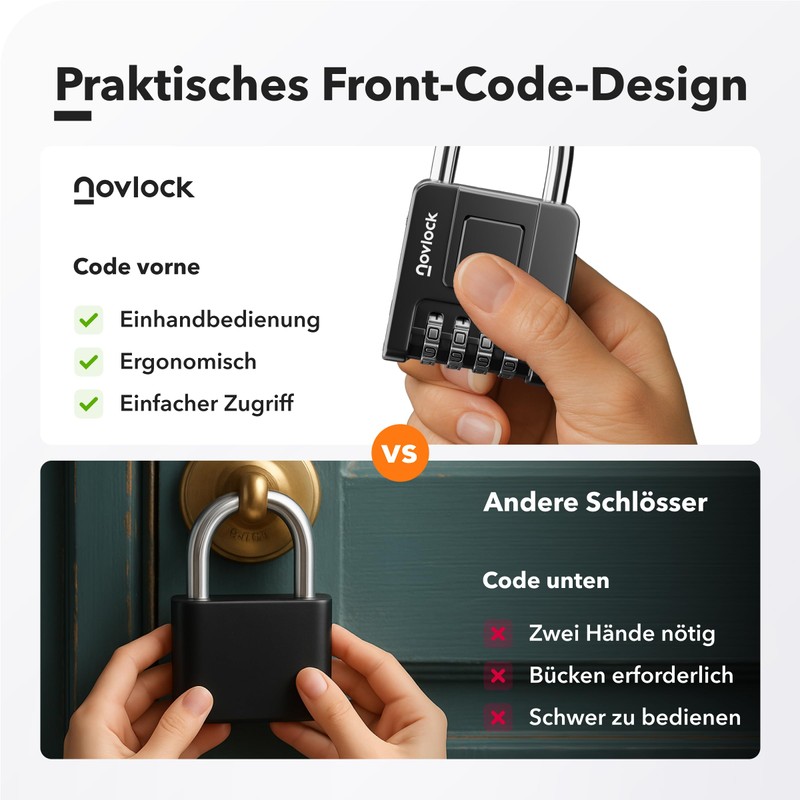 Padlock with Combination Code - Heavy Duty Weatherproof 4 Digit