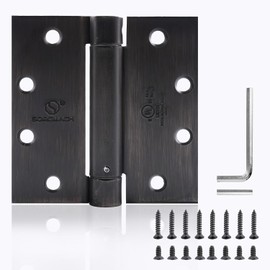 Bisagras de puerta de cierre automático, de bronce aceitado de 4-1/2 pulgadas, bisagras de cierre automático, ajustables de 4 ½ x 4 ½ pulgadas, bisagras de resorte cuadradas de esquina comercial