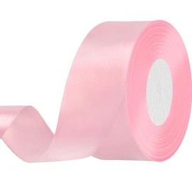 Showin 1 1/2 Inch Double Face Satin Ribbon Pink, 50Yards Craft Fabric Ribbon for Gift Wrapping, Floral Bouquets, Wedding Decoration