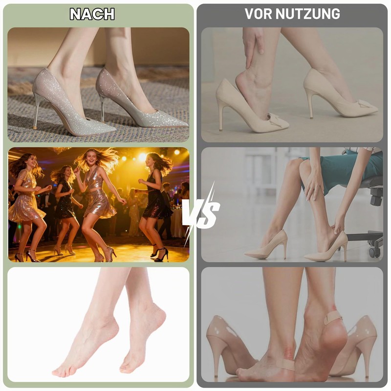 6 Stück Unsichtbare Silikon Fersenpolster,fersenschutz für schuhe