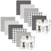 Hudson Baby Unisex Baby Flannel Washcloths, Farm Friends Cream 12Pk,