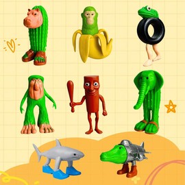 SYAUESOZ Tralalero Tralala Action Figure,Tung Tung Tung Sahur, BRR BRR Patapim,Collectible Animals Figurine Doll Gifts for Fans (Pack of 8)