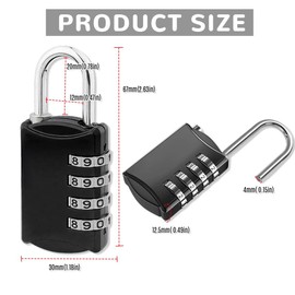 HABNI 2 x Suitcase Locks, Tsa Locks, 4-Digit Locks, Combination Code for Suitcase, Bag, Backpacks, Luggage Lock, Small Padlocks, Combination Locks, Black