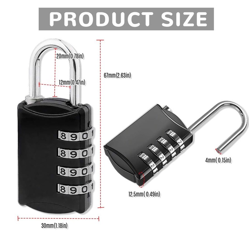 HABNI 2 x Suitcase Locks, Tsa Locks, 4-Digit Locks, Combination