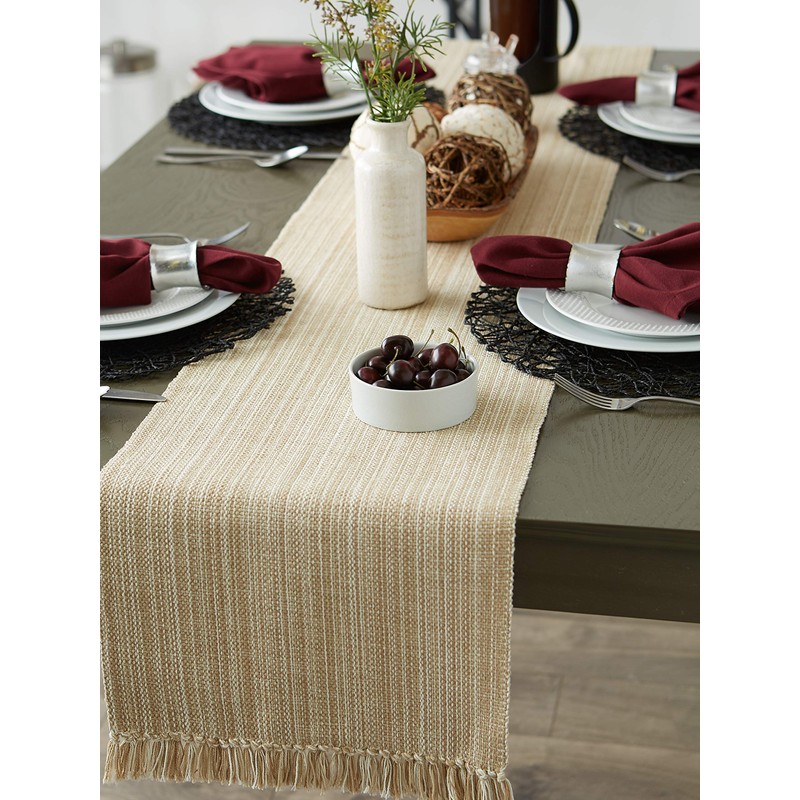 DII Tabletop Collection, Cotton, Taupe, Table Runner, 13x108