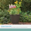 Suncast Sonora 22 Inch Plastic Wicker Indoor or Outdoor Decorative