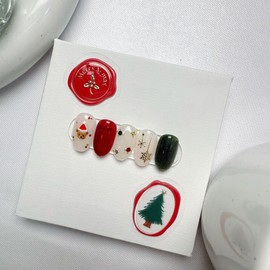 Elin Nail Christmas Handmade Nail Tips I Christmas NO.7 - Double-sided Tape / 엘린네일 크리스마스 수제네일팁 I 크리스마스 NO.7 - 양면테이프
