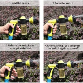 OBEST Garten Spritzpistole,Multifunktions Gartenschlauch-Sprühgerät mit 8 Sprühmustern und Seifenspender,Garten-Handbrause,Schaumsprühgerät zum Bewässern von Rasenflächen,Waschen von Autos,Baden