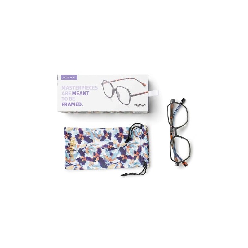 OPTIMUM OPTICAL Blue Light Filtering Scratch-Resistant Lens Geometric Frame Magnifying