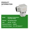 TAISHER 2PCS 304 Stainless Steel Square 90 Degree Compression Tube