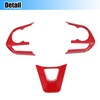X AUTOHAUX 3 Pcs ABS Plastic Red Interior Steering Wheel