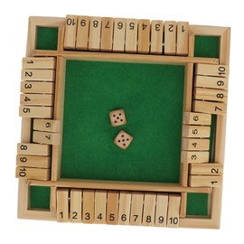 Four Sided Flop Game for Kids Adults Wooden Board Game with Dices Educational Toy Smart Game for Learning Addition Green