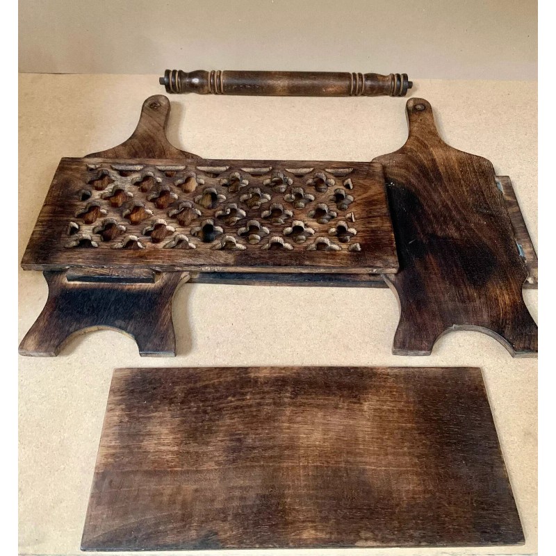 Globedecor 17" Magazine Rack Solid Wood Rustic Newspaper Basket Wooden