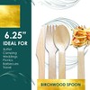 Planet Pantry Disposable Birchwood Cutlery Set Wooden Bamboo-Like for Party