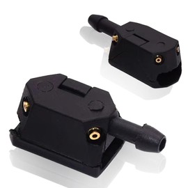 1 Pack 2 Pcs Front Windshield Washer Nozzles, Front Windshield Spray Nozzles Wiper Spray Washer Jet Arm Type Spray Nozzle Adjusts 4-Way Water Spray Universal Car Wiper (Black)