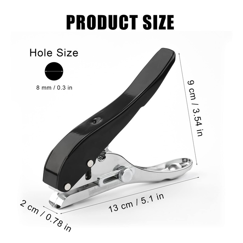 Paper Puncher, 8mm / 6/15 Inch Handheld Single Hole Punch