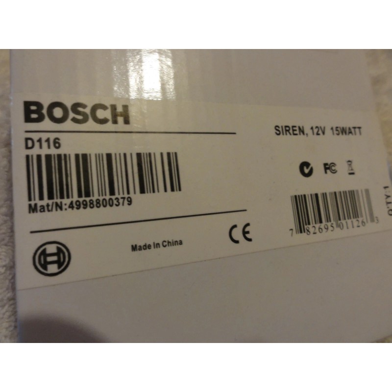 Bosch D116 Alarm Siren 12 Volt 15W alarm system NEW