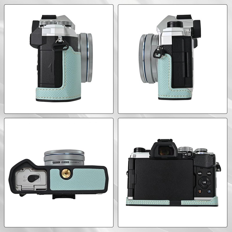 Rieibi PU Leather Half Case for Olympus OM-5/Olympus OM-D E-M5
