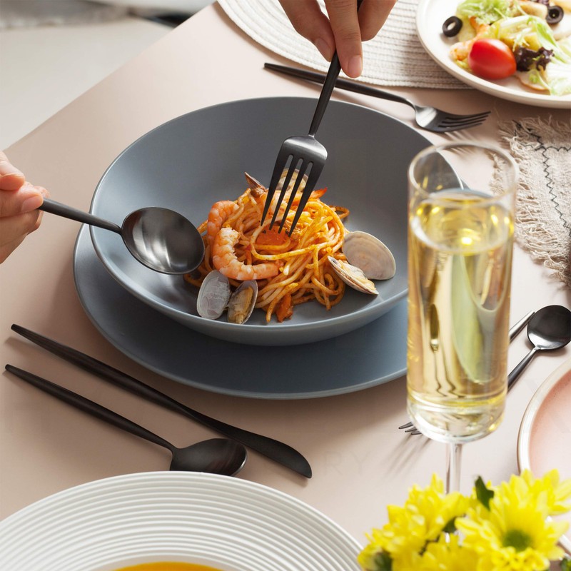 Homelux Theory 18/10 Stainless Steel Silverware Set, 2 Sets of