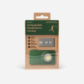 Bookman Urban Visibility Monocle Rechargeable Headlamp for Running - Lightweight, Stylish, and High-Performing - 225 Lumens with Stepless Angle Adjustment and Lock Feature