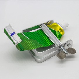 Beufee 2Pcs Toothpaste Squeezer, Metal Toothpaste Squeezer Tube Roller Metal Toothpaste Tube Squeezer Stainless Steel Tube Squeezer Rollers