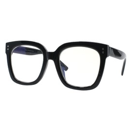 PASTL Blue Light Filtering Lens Glasses XL Oversized Square Frame Unisex Black