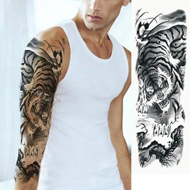 S.A.V.I Full Arm Hand Temporary Tattoo For Men Girls Women Sticker Size 48x17cm - 1pc, Multicolor, 7 g
