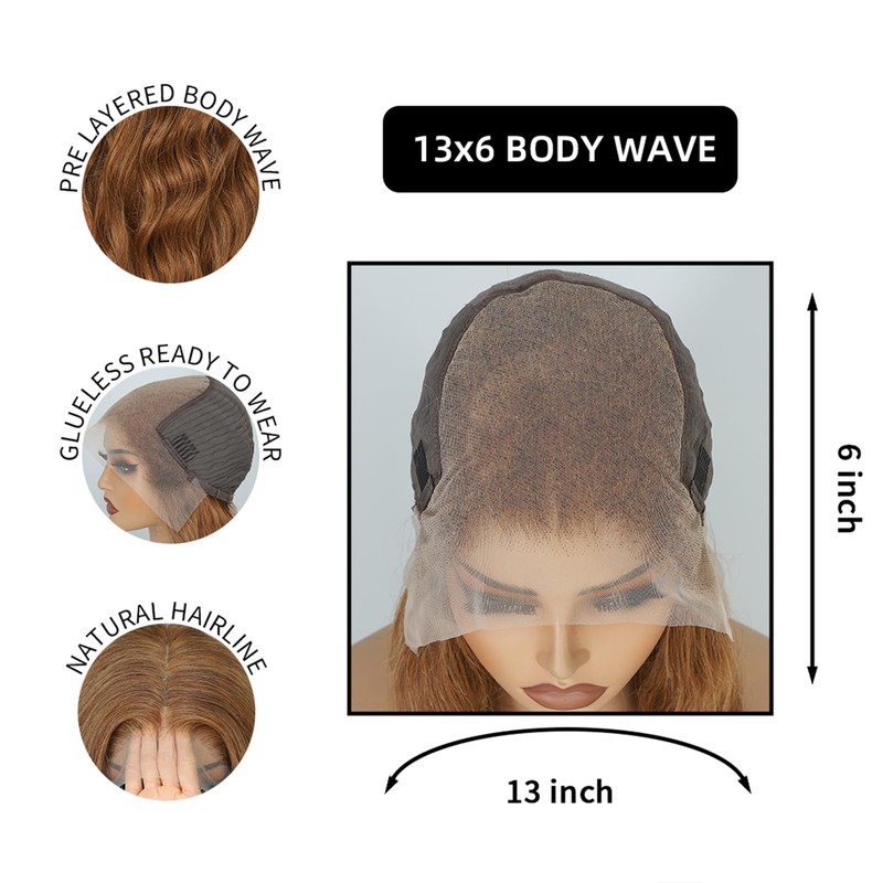 Chocolate Brown Lace Front Wig Human Hair 12A 250% Density