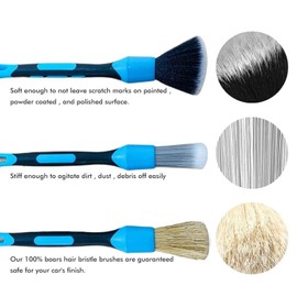 Set of 3 Specialist Detailing Brushes – Perfect for Cleaning Car Vents, Dashboard, Trim, Seats, and Wheels – Soft, Durable Bristles for Scratch-Free Detailing – Ideal for Interior and Exterior Use.