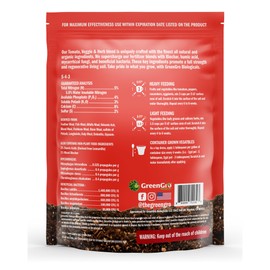 GreenGro Veggie, Herb, & Tomato Fertilizer - Outdoor & Indoor Plant Food for Edible Plants/Organic Fertilizer & Flower Food for Vegetable Garden/Improve Harvest with Vital Plant Nutrients (4 lb)