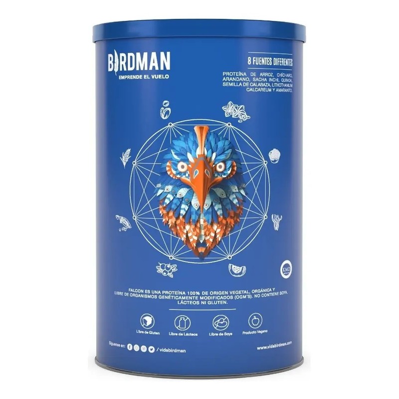 Birdman Falcon Protein Proteína Vegana Orgánica Certificada Con Enzimas Digestivas