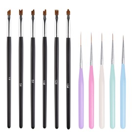 siyuwuro 11Pcs Nail Art Design Brush Set UV Gel Flower Painting Pen Gradient Nail Drawing Brush Nail Liner Brushes Wood Handle Manicure Breushes Drawing French Tips Acrylic Nail Art Pen Tool