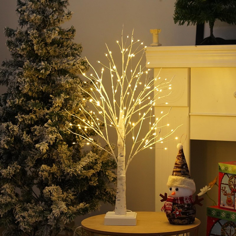 PXBNIUYA 144 LED Artificial Lamp with Timer, DIY Birch Tree